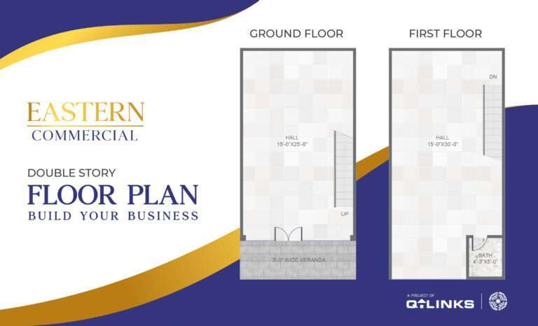 q links eastern commercial-bahria orchard lahore floor plan