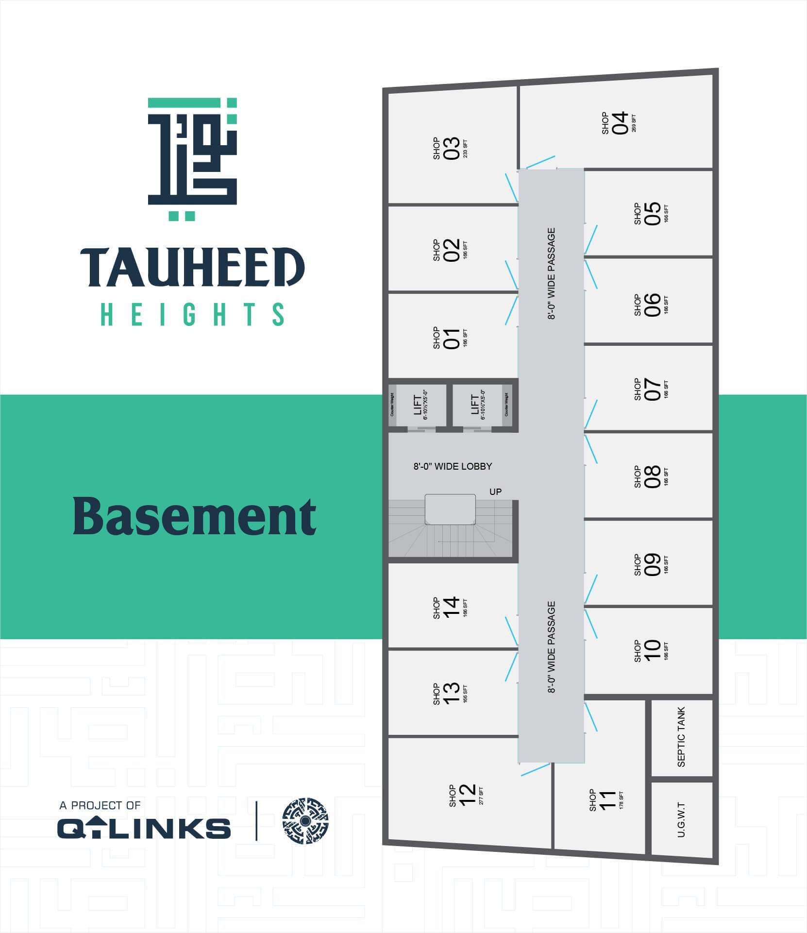 Q Links Tauheed Heights Bahria Town Lahore Basement Plan