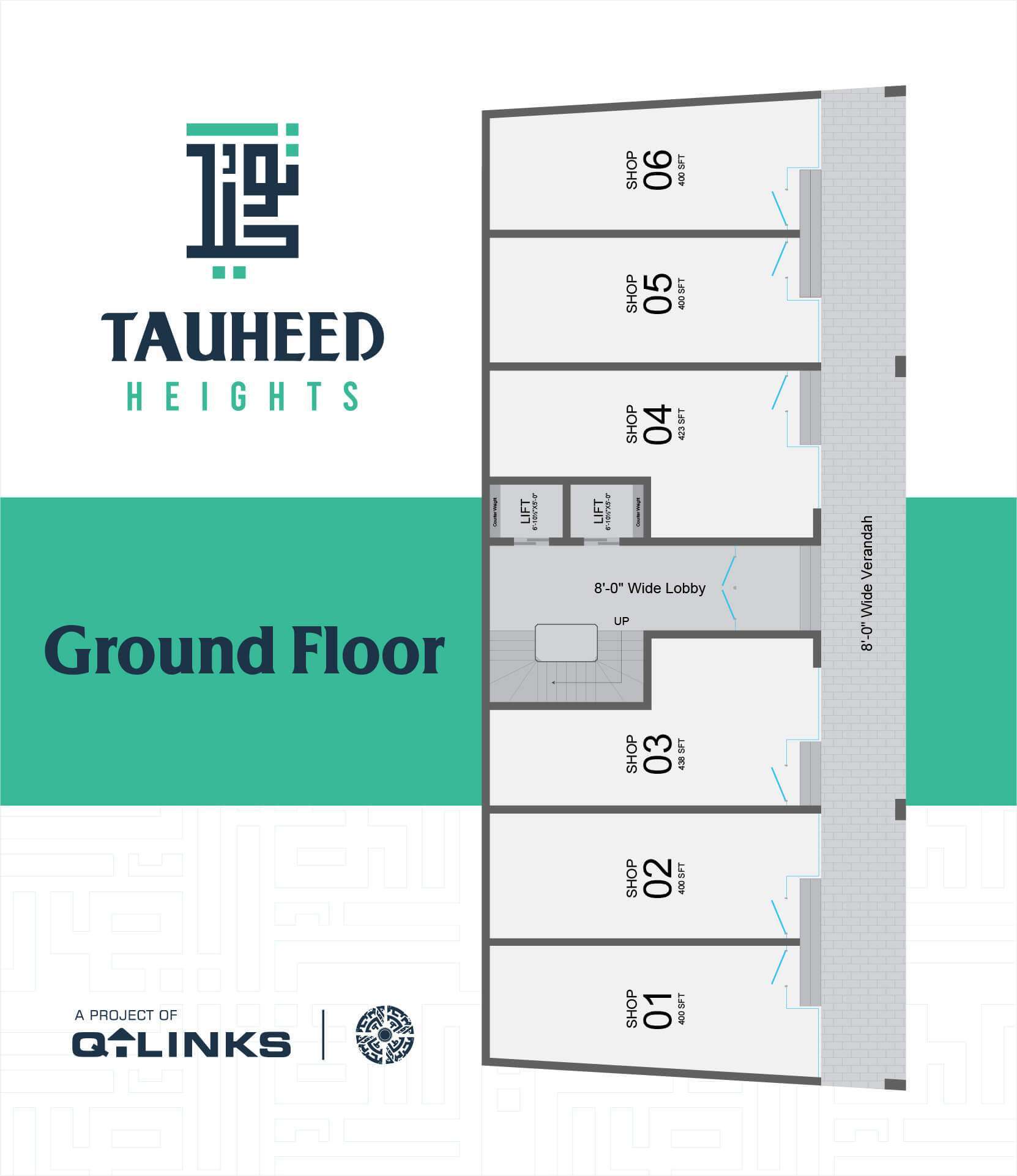 Q Links Tauheed Heights Bahria Town Lahore Ground Floor Plan